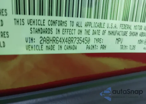 2008 Chrysler Town & Country Limited from USA, damaged, VIN 2A8HR64X48R735450